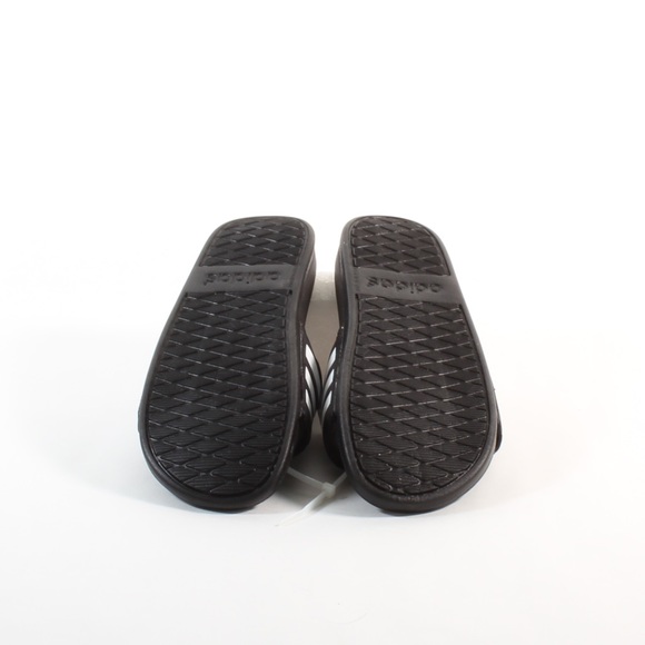 Menโs Adidas Comfort Slides Sandals Black White - Picture 7 of 7